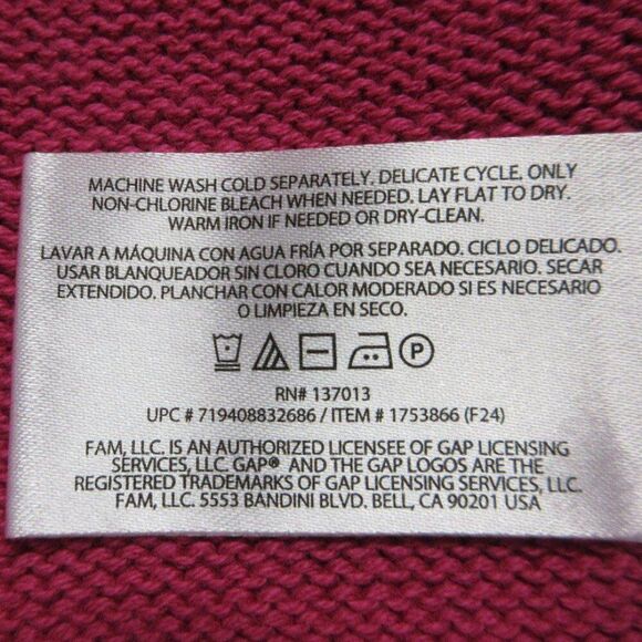 GAP Crew Neck Cotton Sweater Sz XL 16 Fuchsia Pink Shirt Knit Top Side Slits NWT - Picture 10 of 12